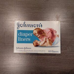 Vintage 70s Johnson's Diaper Liners 60 Count Box Sealed Discontinued Deadstock